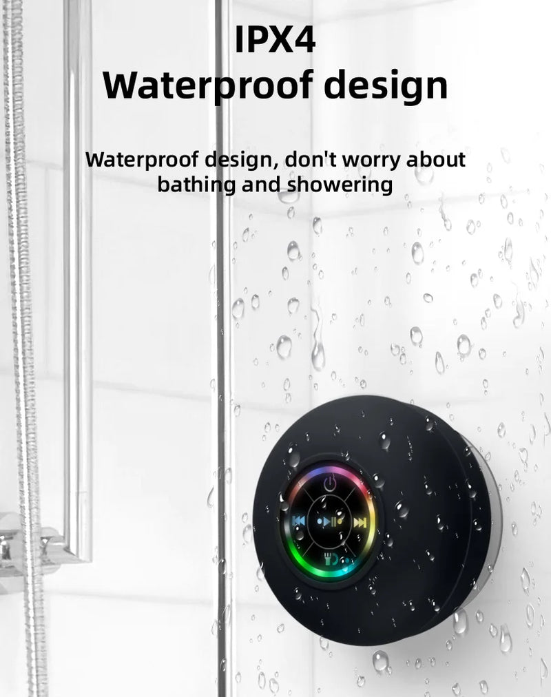 Shower Rock Star: The Soak & Sizzle Bluetooth Speaker That Sucks (to the Wall) and Glows!